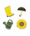 PinMart's Spring Time Umbrella Sunflower Boots Watering Can Enamel Lapel Pin Set - C3182DUKNQY
