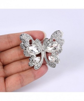 BriLove Wedding Teardrop Butterfly Silver Tone in Women's Brooches & Pins