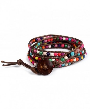 Lannaclothesdesigns Bracelet chocolate Handmade Adjustable in Women's Wrap Bracelets