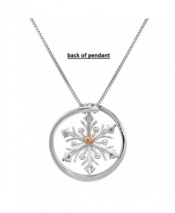 Diamond Accent Snowflake Pendant Necklace Sterling in Women's Pendants