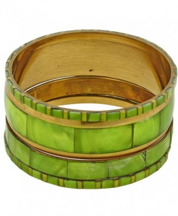 Set of 4 Parrot Green Bangles Set for Women Costume Fashion Jewellery from India - Birthday Gifts - CZ11X6GTGLB