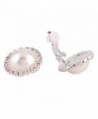 Rhinestone Opal Round Clip on Earrings Without Piercing for Women Luxury Jewelry - 60beige - C41889OWCG5