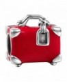 SOUFEEL Red Travel Suitcase Charm 925 Sterling Silver Charms Fit European Bracelets Women Gift - CR11YNUIQP1