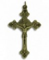LOT of 5 - Flared Sunburst Bronze Crucifix 2-1/8" Pendant or Rosary Crucifix Catholic Made in Italy - CM11YW5KPWT