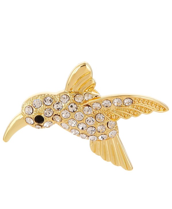RUXIANG Crystal Flying Hummingbird Bird Animal Magnetic Glasses Holder Brooch Pin Clothes Jewelry - CJ184Z5720Q