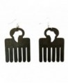 Africa Afro Pick Earrings - Black - CO17YNZ43D5