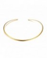 Fashion Must-have Stainless Steel Gold Plated Metal Plain Cuff Chocker Collar Necklace for Women - CP182ZMK3UM