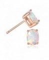 GEMSME Created Earrings rose gold plated base created opal