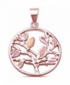 Sterling Silver Trendy! Tree of Life Opal Pendant THREE COLORS - Lab Created Pink Opal-Rose Gold Plated - CT17WXD4QAU