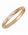 Women's 10K Rose Gold 2mm Classic Fit Plain Wedding Band (Available Ring Sizes 4-8 1/2) - CJ184Y7WY2N