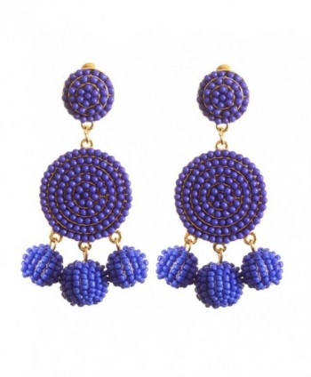 ELEARD Beaded Earrings Elegant Soriee - Royal Blue - CT1858QXO77