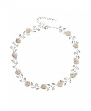 Handmade Beige Resin Flower Pearls Necklace N322 - C612ER533QD
