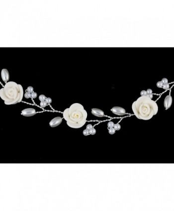 Handmade Beige Flower Pearls Necklace in Women's Jewelry Sets