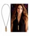 Long Necklaces Pendant Tassel Classy Crystal Gold Tone Charming Classic Necklace - CK12JPATRRN