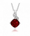 Lab Grown Gemstone and Diamond Pendant Necklace in .925 Sterling Silver - C611CDQ0W13