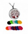 HooAMI Aromatherapy Essential Oil Diffuser Necklace Tree of Life Locket Pendant Jewelry - Silver(30mm) - CA12HITRVB3