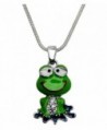 DianaL Boutique Adorable Funny Frog Pendant Necklace 21" Chain Gift Boxed Fashion Jewelry - CB117WJJ5UF