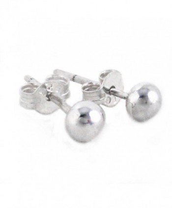 Sterling Silver 4mm Round Ball Stud Earrings - CX118UMMTYH
