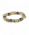 4031739 Beaded Stretch Bracelet Fashion Rings Tri Tone Color Finish Hematite Beads - CB1833KO6AW