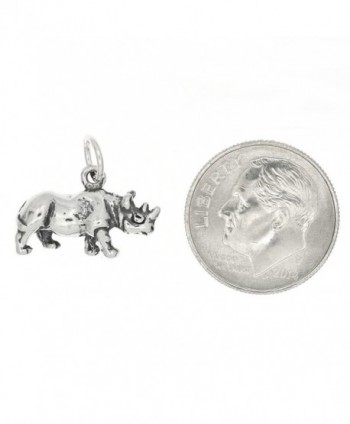 Sterling Silver Oxidized Dimensional Rhinoceros