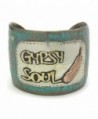 Destinee's turquoise Message patina metal bangle bracelet - gypsy soul - C017YY23346