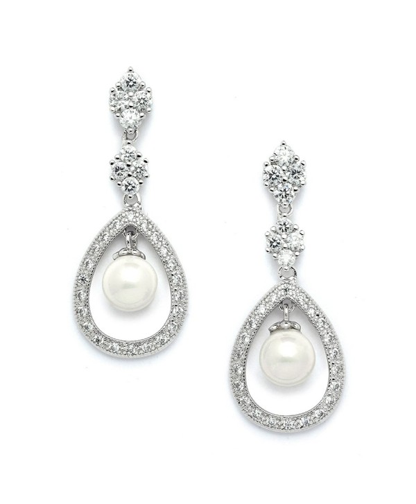 Mariell Vintage Wedding Zirconia Earrings - Silver Pierced - CC11ZRCT2UH