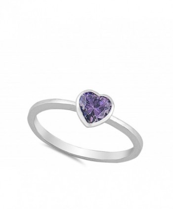 Solitaire Simulated Amethyst Sterling Silver