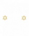 14k Yellow Gold Star of David Stud Earrings (6 X 6mm) - CZ1229I76QD