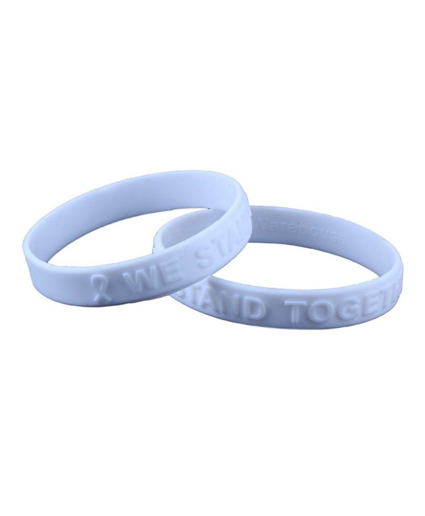 White Awareness Embossed Silicone Bracelet Buy 1 Give 1 -- 2 bracelets & - CB11DEGYJW9