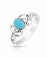 Celtic Triquetra Reconstituted Turquoise Sterling in Women's Statement Rings