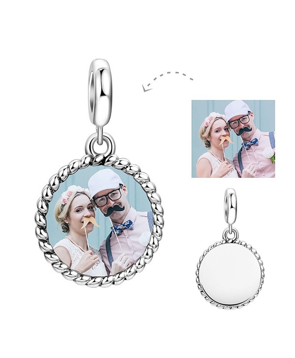 SOUFEEL "Special Love" Personalized Photo Charm Customized 925 Sterling Silver Charms for Bracelets - Circle - CL1809DHAGW