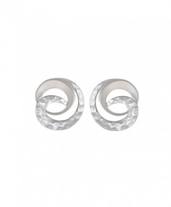 Boma Sterling Silver Hammered and Matte Finished Spiral Stud Earrings - CX17YT5DNC8