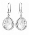 Earrings Sterling Birthday Valentines Anniversary - Natural White Quartz Dangling Earrings - CR12DLWSZ7Z