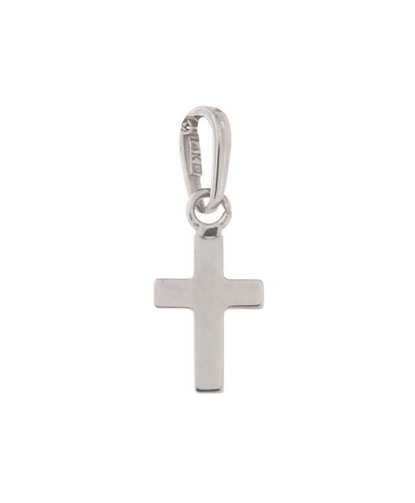 White Polished Cross Pendant Necklace - white-gold - C012O2R8V2V
