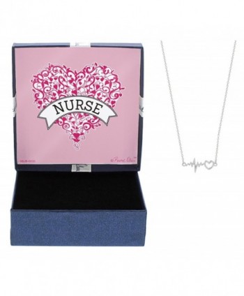 Gift for Nurse Silver-Tone Heart & EKG ECG Test Pendant Necklace Jewelry Box Nurse Graduation Gift - C612NTHFBM7
