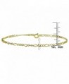 Yellow Flashed Sterling Silver Figaro in Women's Anklets