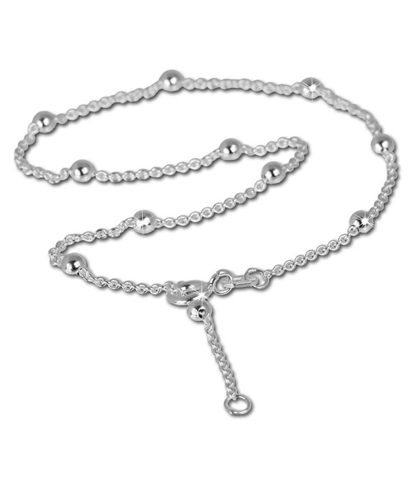 SilberDream anklet small balls 925 Sterling Silver 9.8 inch SDF004 - C1116VAEQSB