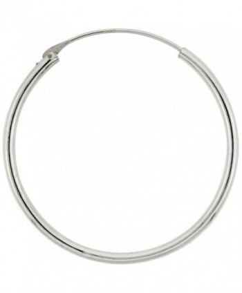 Sterling Silver Endless Hoop Earrings- thin 1 mm tube 1 1/4 inch round - C2111ICSLBV