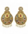 MUCHMORE Womens Fashion Style Multi Stone Polki Indian Earrings Bollywood Jewelry - CB12NZMDXSL