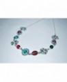 Women's Elegant Beaded Necklaces Handmade Maasai Kenya Africa Fair Trade - turquoise/pink/silver - C911ZTXJZAF