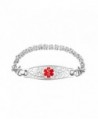 Divoti Custom Engraved Beautiful Olive Medical Alert Bracelet -Handmade Byzantine -Red - CW12D3P0H8Z
