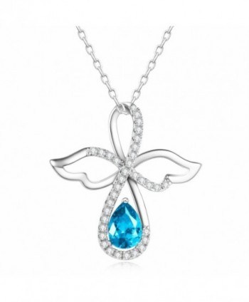 GuqiGuli Sterling Silver Guardian Angel Wings Pendant Necklace for Women - CG1872OLRH4