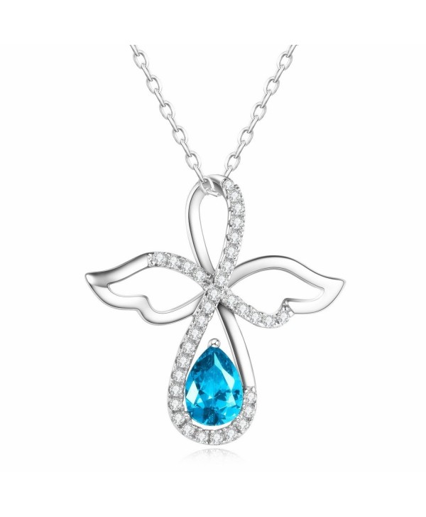 GuqiGuli Sterling Silver Guardian Angel Wings Pendant Necklace for Women - CG1872OLRH4