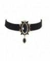 Victorian Gothic black velvet with Crystal Pendant choker necklace - Black - CT12O53JOPY