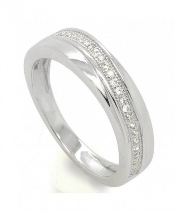 Sterling Silver CZ Pave Ring Band - C911DTBCWEV