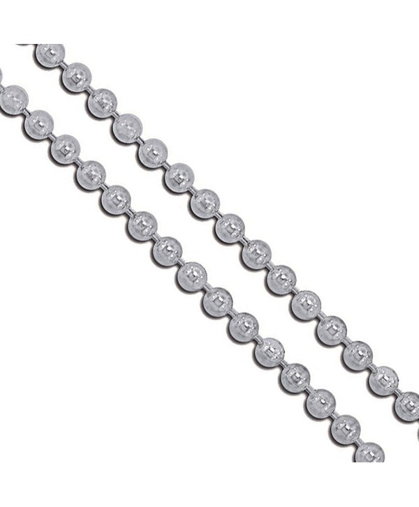Sac Silver Stainless Steel Military Ball Bead Chain 2mm 3mm 4mm 6mm Dog Tag Link Pallini Necklace - CW128T7F2QT