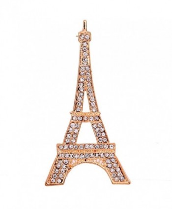 YAZILIND Jewelry Christmas Gift Rose Glaring Eiffel Tower Brooches and Pins Vintage - CU11HZ4RU4F