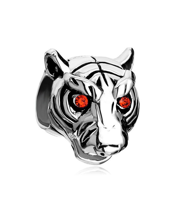 CharmsStory Vivid Head White Tiger Red Beads For Bracelets - C0127JBKM6L