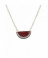 Lux Accessories Trendy Pave Crystal Watermelon Fruit Cocktail Charm Necklace - C011WNX4UTV