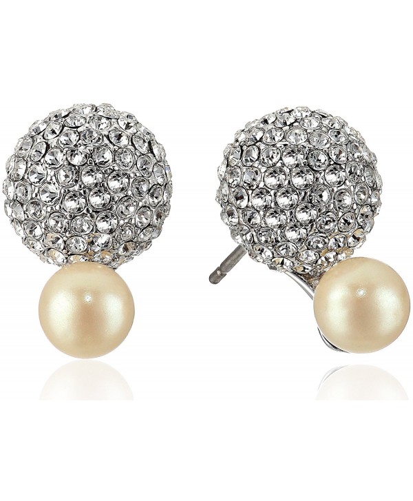 Kate Spade New York Womens Flying Colors Pave Double Bauble Stud Earrings - Cream/Silver - C8183QST0GS